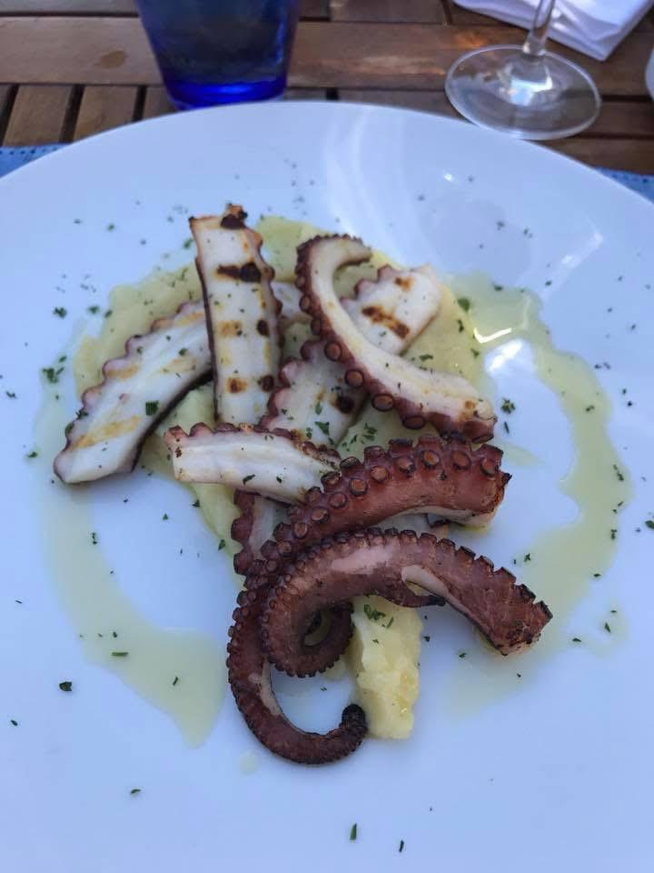 Grilled octopus on potato cream