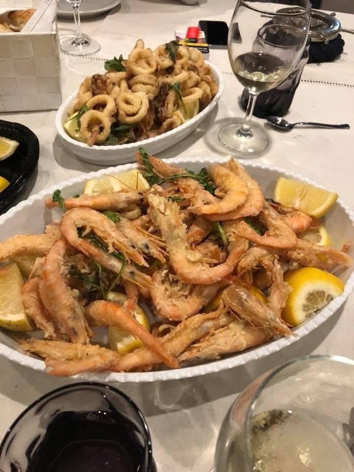 Fried prawns and squid