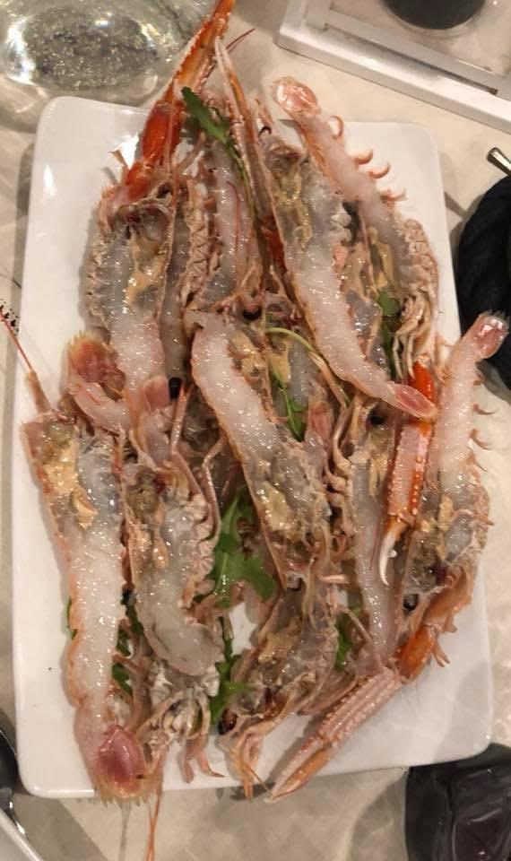 Fresh raw langoustines